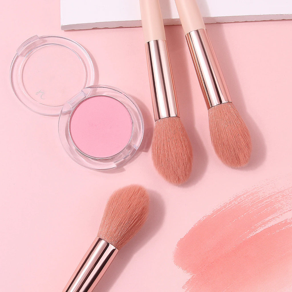 KOSSHOW 3-Piece Soft Fiber Makeup Brush Set – Pink Makeup Brush Set QXL