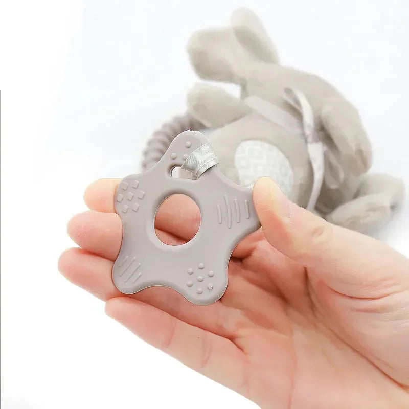 Bunny Plush Baby Rattle & Teether Stroller Hanging Toy 0–1Y Baby Rattle Toy QXL