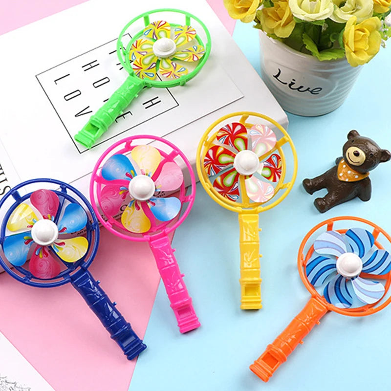 10-Pack Windmill Fan Whistle Toys for Kids – Party Favors Kids Party Toy Set QXL