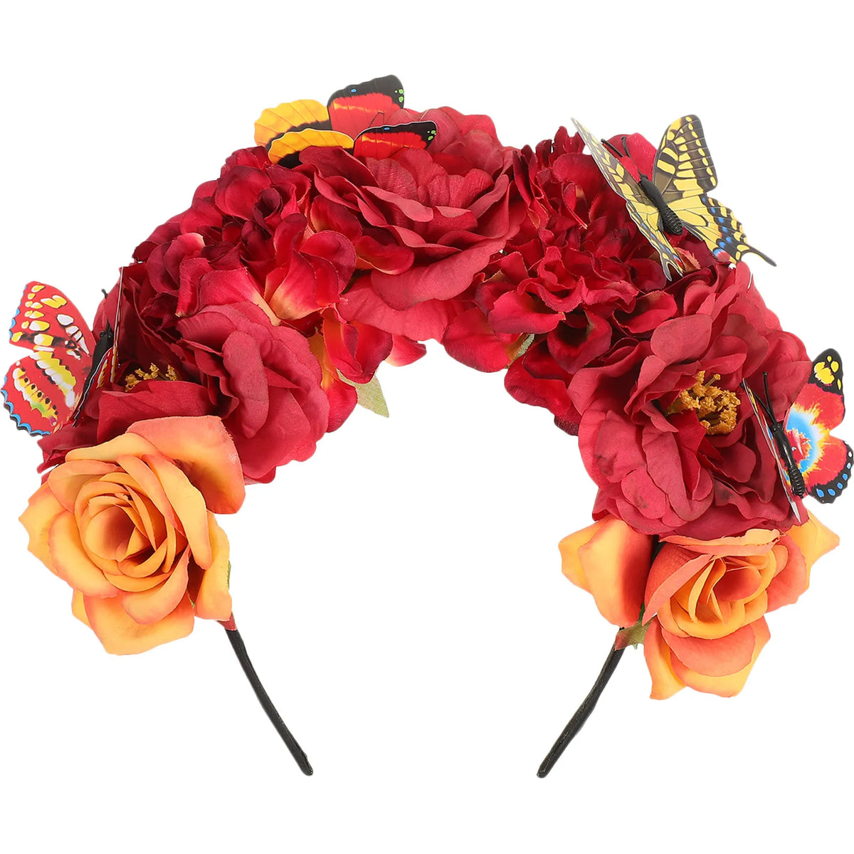 Bohemian Butterfly Flower Crown Headband for Women Flower Crown Headband QXL