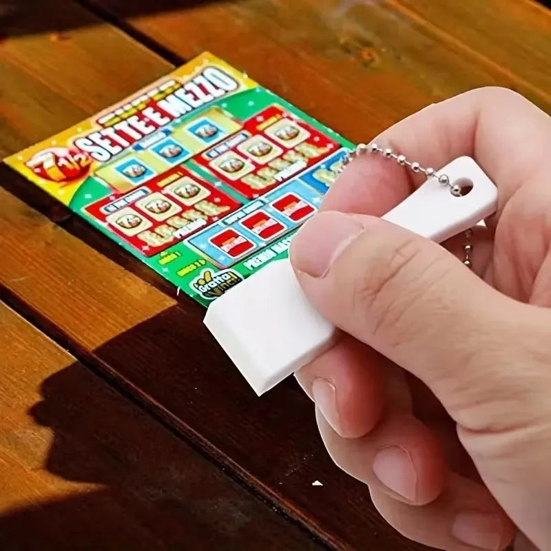 2-Pack Lottery Ticket Scraper Keychains | Scratch-Off Tool Novelty Keychain Tool QXL
