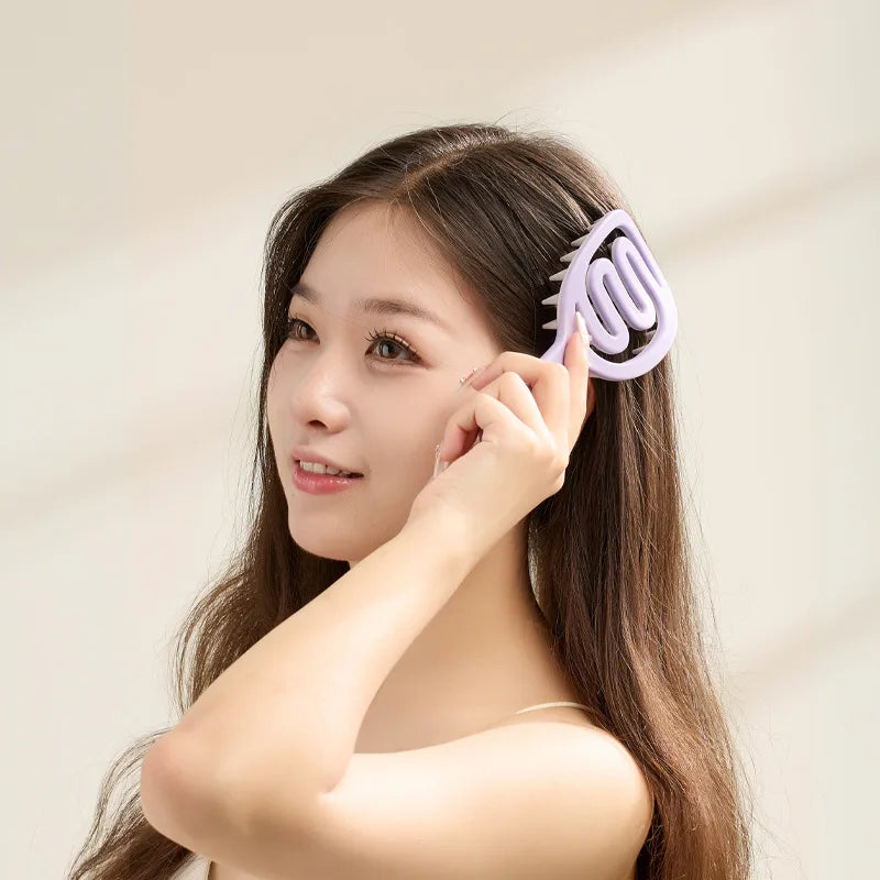 Soft Rubber Scalp Massage Shampoo Comb | ABS+TPR Brush Scalp Massage Comb QXL