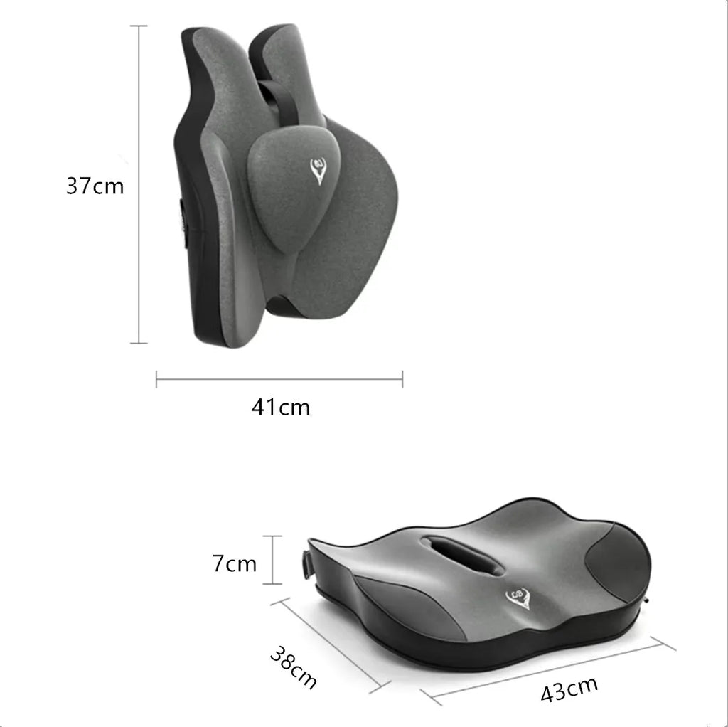 Memory Foam Lumbar & Seat Cushion Set | Office & Car Support Seat & Lumbar Cushion QXL