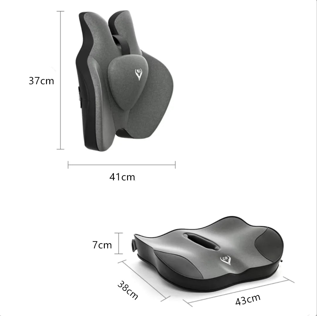 Memory Foam Lumbar & Seat Cushion Set | Office & Car Support Seat & Lumbar Cushion QXL