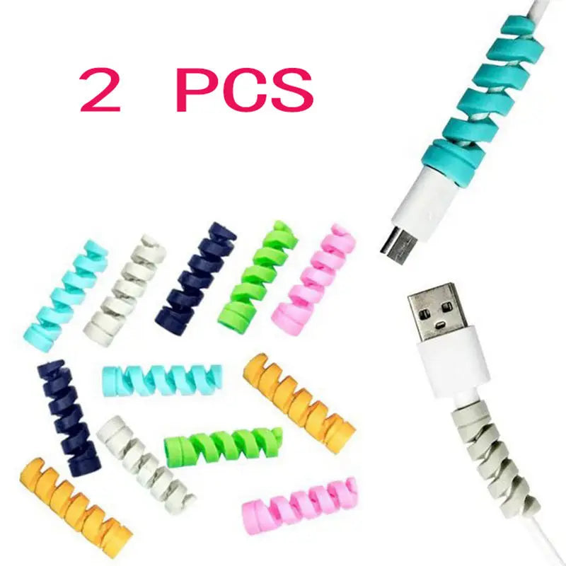 USB Cable Protector & Wire Organizer | Cord Sleeve & Ties Cable Management Set QXL