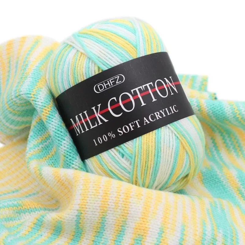 3-Strand Gradient Milk Cotton Acrylic Yarn | Knit & Crochet Acrylic Knitting Yarn QXL