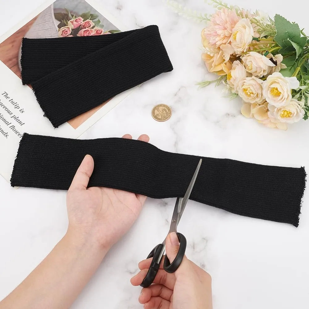 2-Pack Elastic Rib Knit Cuff Fabric | Polyester Waistband Trim Rib Knit Cuff Fabric QXL