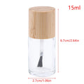 Glass Nail Oil Bottle Bamboo Lid | 5ml 10ml 15ml Refillable Nail Oil Bottle QXL 15ml