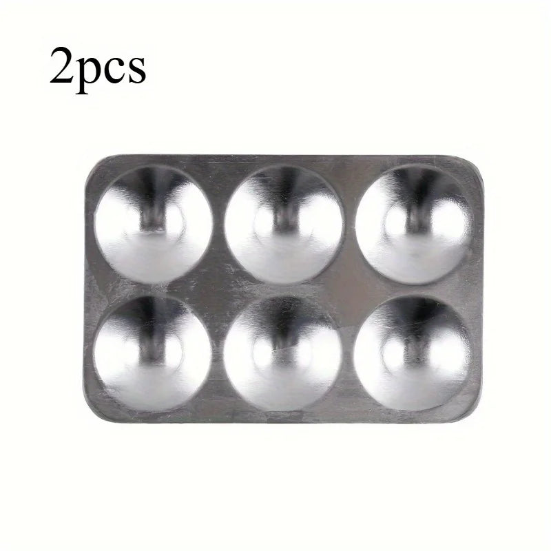 2-Pack Aluminum Palette Dish 6 Wells | Acrylic & Model Painting Paint Palette Dish QXL 2pcs