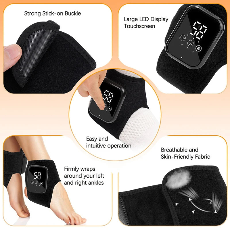 3-in-1 Heated Foot & Ankle Wrap | Vibration & Compression Foot Wrap Massager QXL