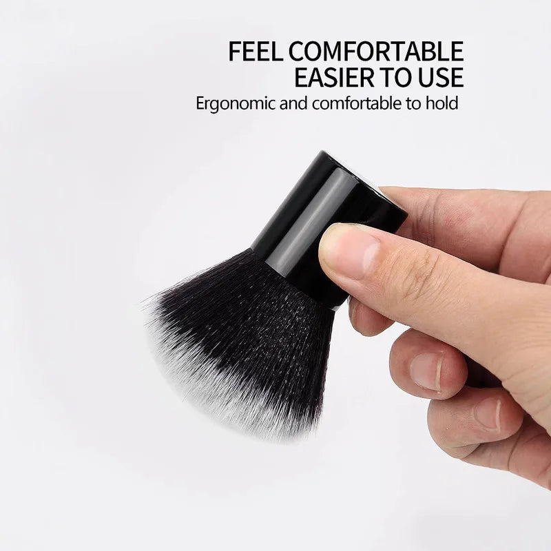 Professional Powder & Blush Brush | Black Aluminum Handle Makeup Brush QXL