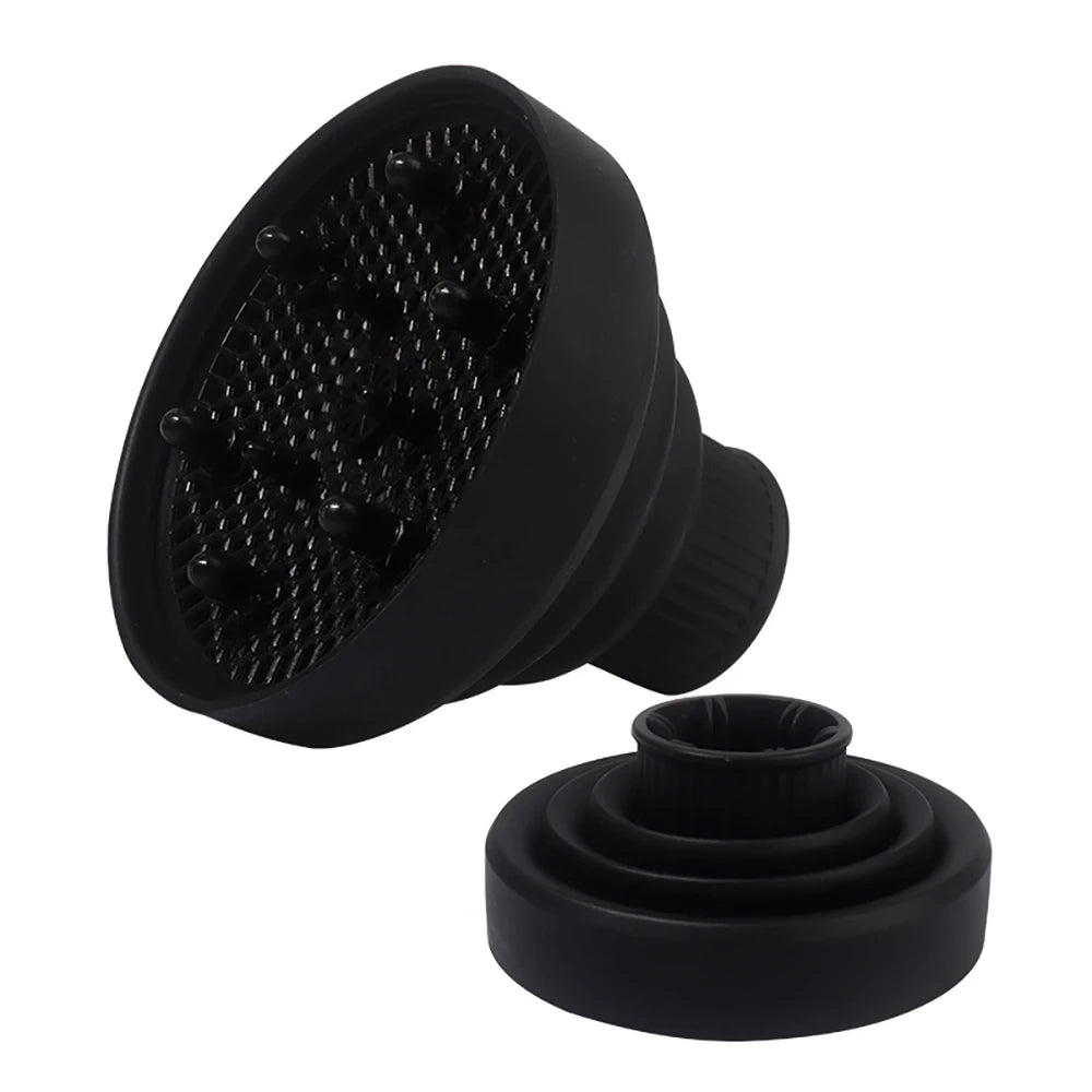 Silicone Hair Dryer Hood Diffuser | Universal Fit Attachment Hair Dryer Diffuser QXL KS04-blace-02