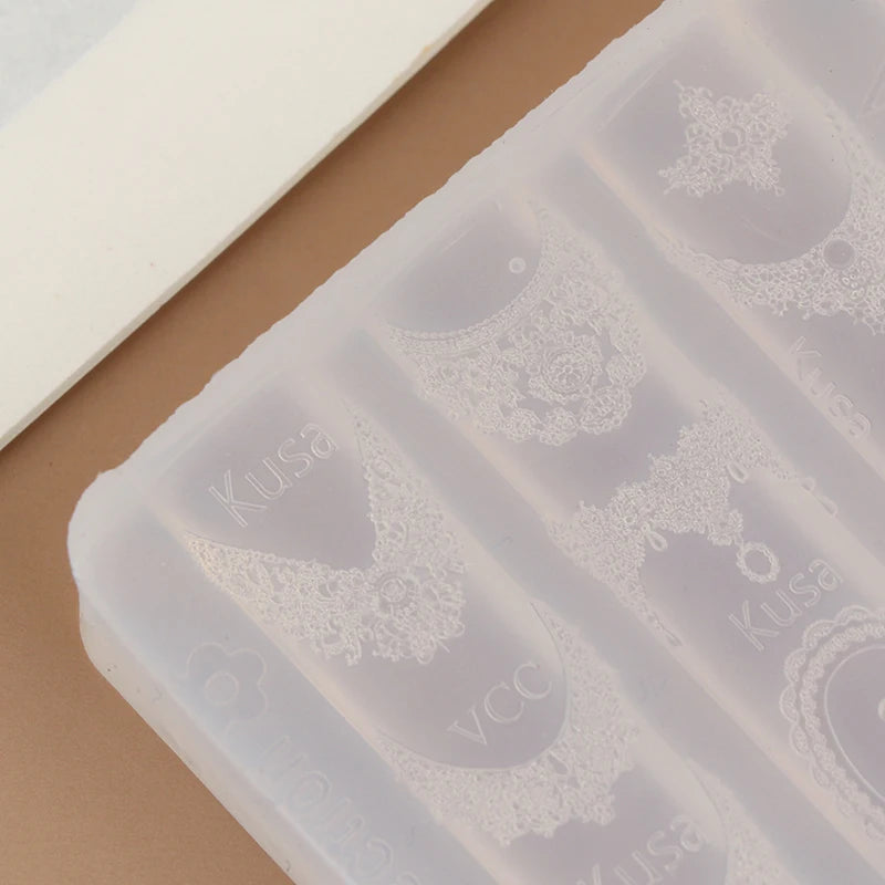 Silicone Lace Nail Art Mold | Embossed Manicure Stencil Nail Art Mold QXL