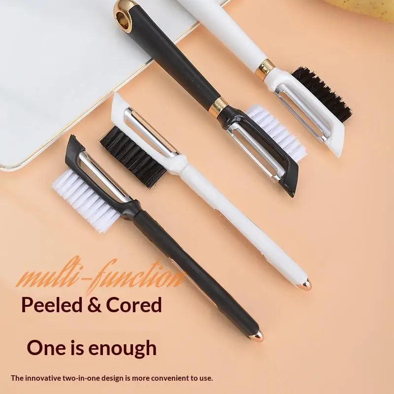 2-in-1 Vegetable Scrubber Brush & Peeler | Kitchen Tool Vegetable Scrubber Peeler QXL