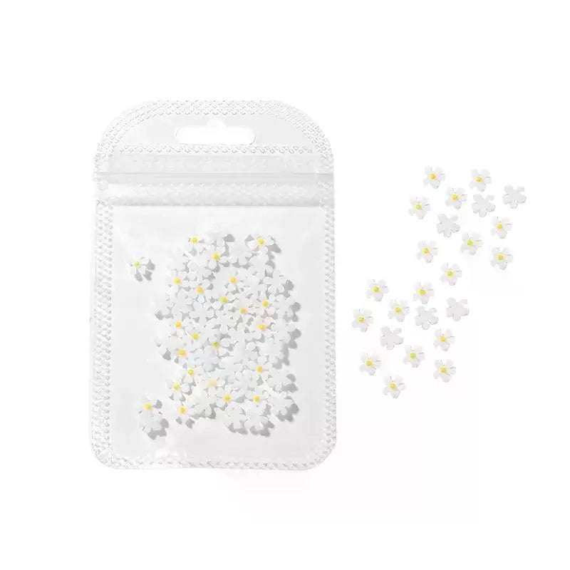 50-Pack 3D Resin Flower Nail Charms | Summer Floral Nail Art 3D Nail Charms QXL