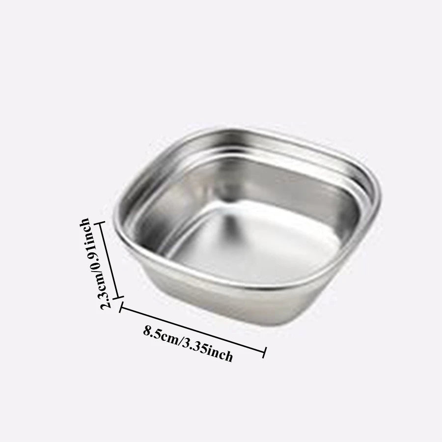 304 Stainless Steel Korean Dipping Sauce Dish | 1–4 Compartments Dipping Sauce Bowl QXL 1 Grid