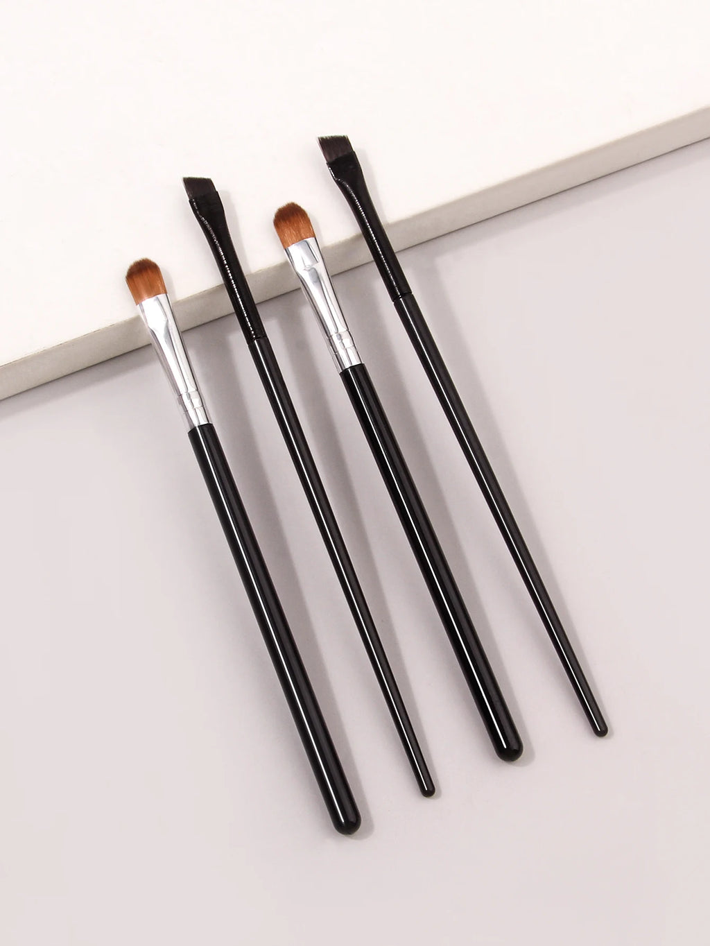 KOSSHOW 4-Pc Long Handle Eye Detail Brush Set | Nylon Bristles Eye Makeup Brush Set QXL