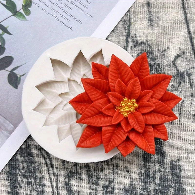 Poinsettia Christmas Fondant Mold | Sugar Craft & Resin Tool Fondant Cake Mold QXL
