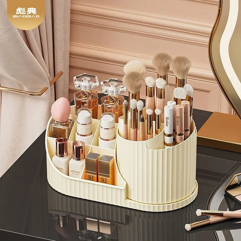 Rotating Makeup Brush & Cosmetic Desktop Organizer Makeup Brush Organizer QXL
