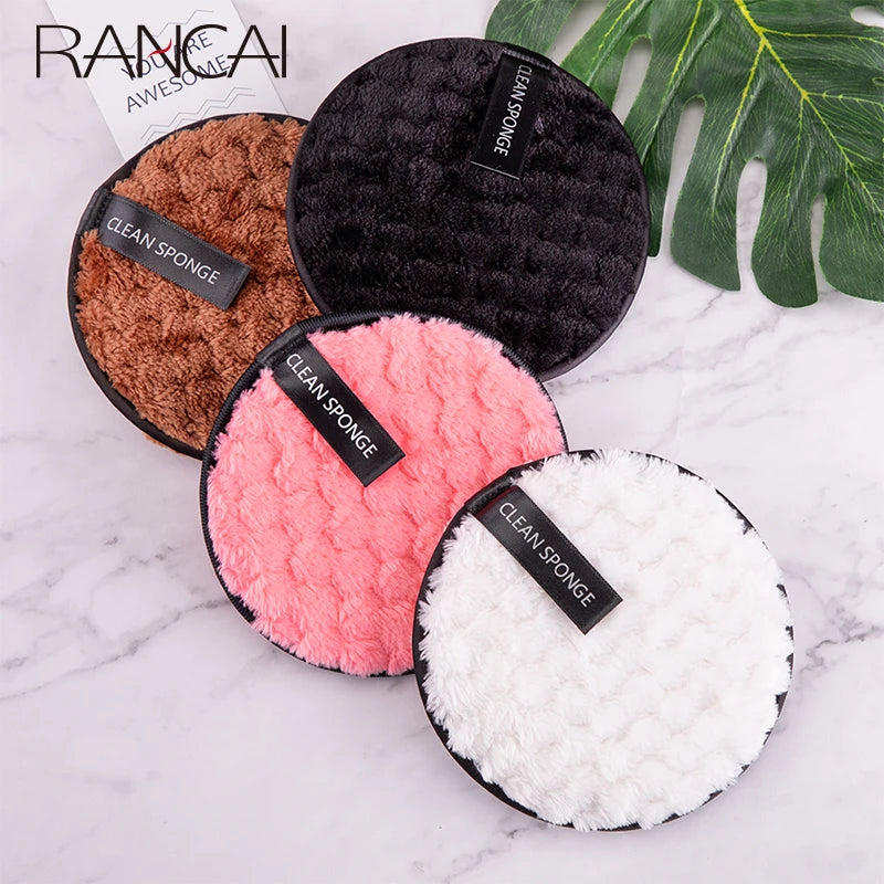 RANCAI Microfiber Makeup Remover Puff | Soft Cleansing Sponge Makeup Remover Puff QXL