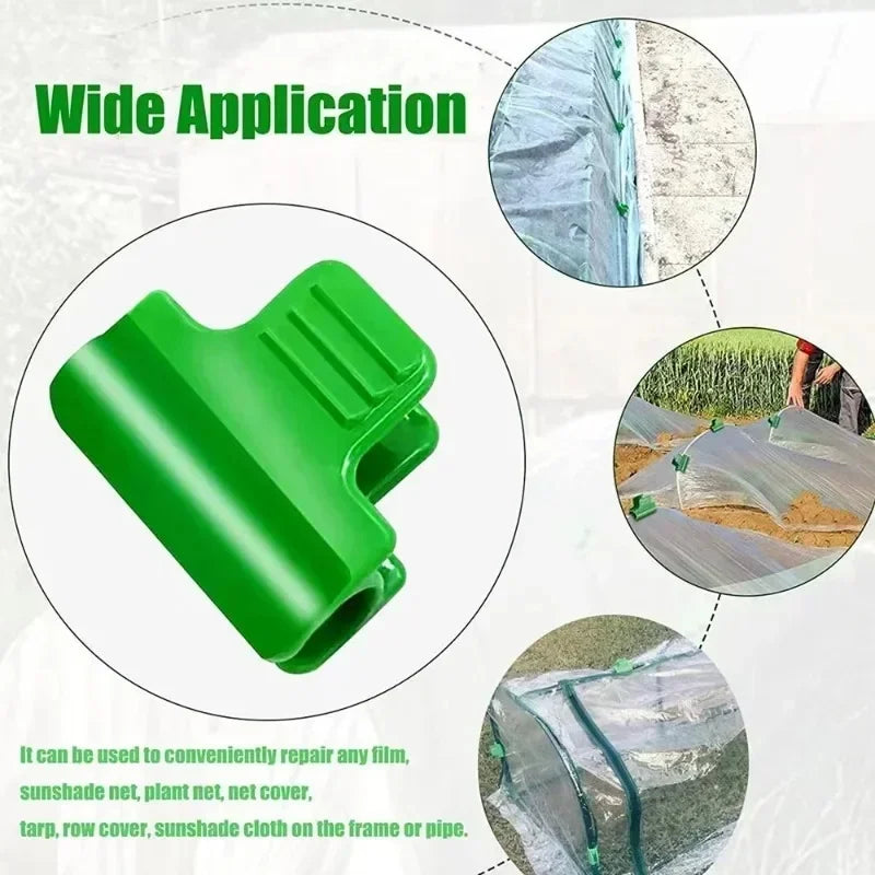 20-Pack Green Greenhouse Film Clips | Arch Hoop Clamps Greenhouse Film Clips QXL