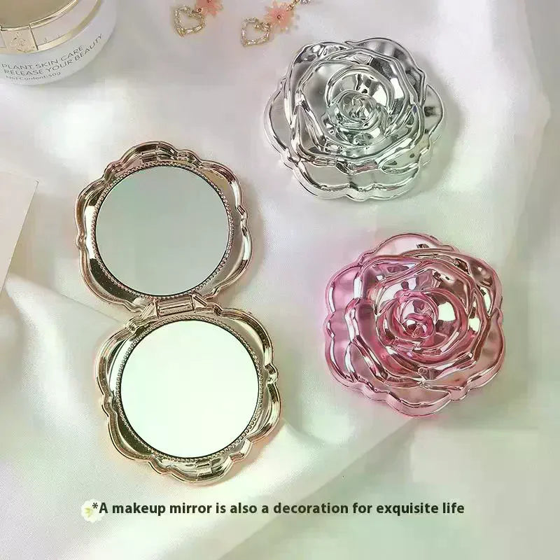 Retro Rose Double-Sided Compact Pocket Mirror | Folding Compact Pocket Mirror QXL
