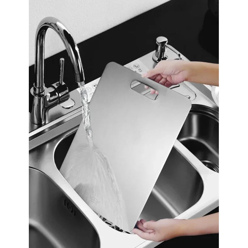 304 Stainless Steel Cutting Board | Antibacterial Kitchen Prep Stainless Steel Cutting Board QXL