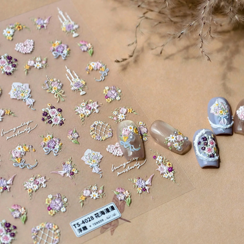 5D Floral & Butterfly Self-Adhesive Nail Art Stickers | NAILFYOU Nail Art Stickers QXL