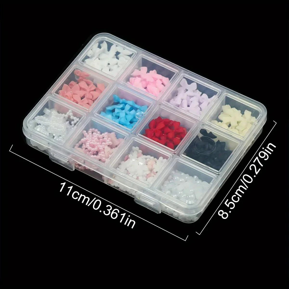 3D Resin Bow Nail Art Charms | Kawaii Rhinestone Decorations Nail Art Charms QXL