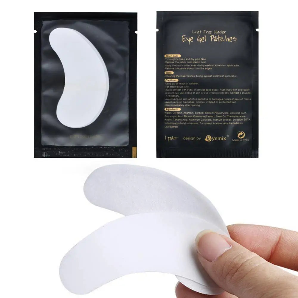 100-Pair Lint-Free Under Eye Gel Pads for Lash Extensions Lash Extension Pads QXL