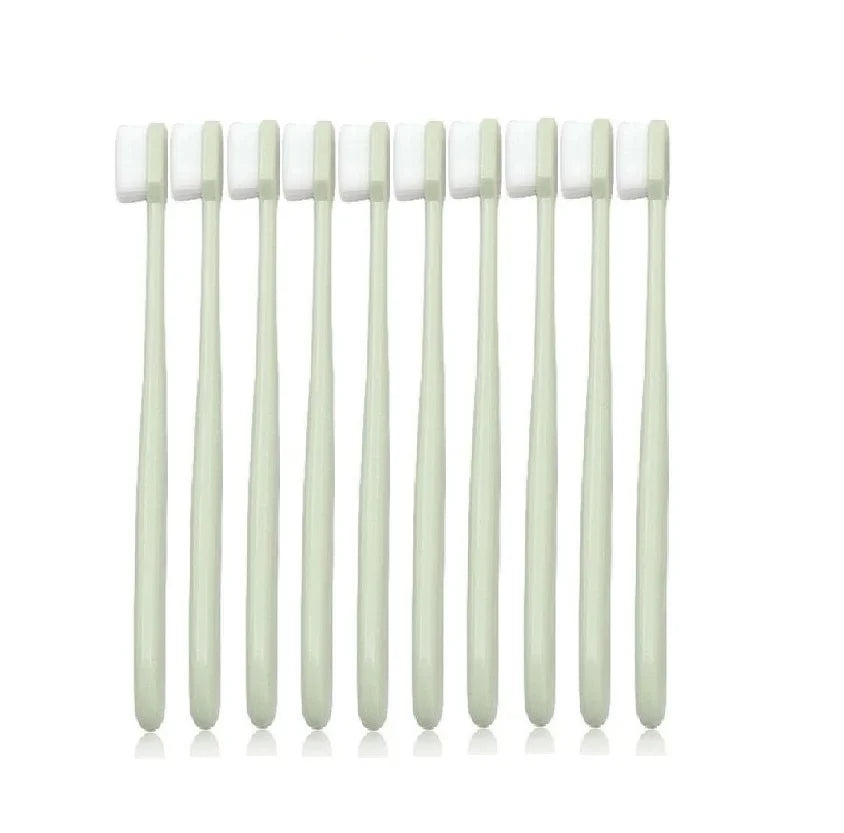 10-Pack Nano Bristle Toothbrush | Ultrafine Deep Cleaning Set Nano Toothbrush Set QXL No.8 Flat