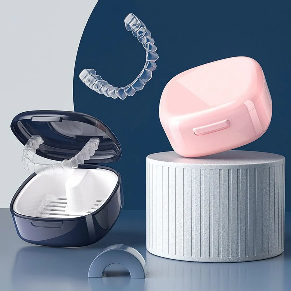 Portable Denture & Retainer Storage Case | Double-Layer Retainer Storage Case QXL