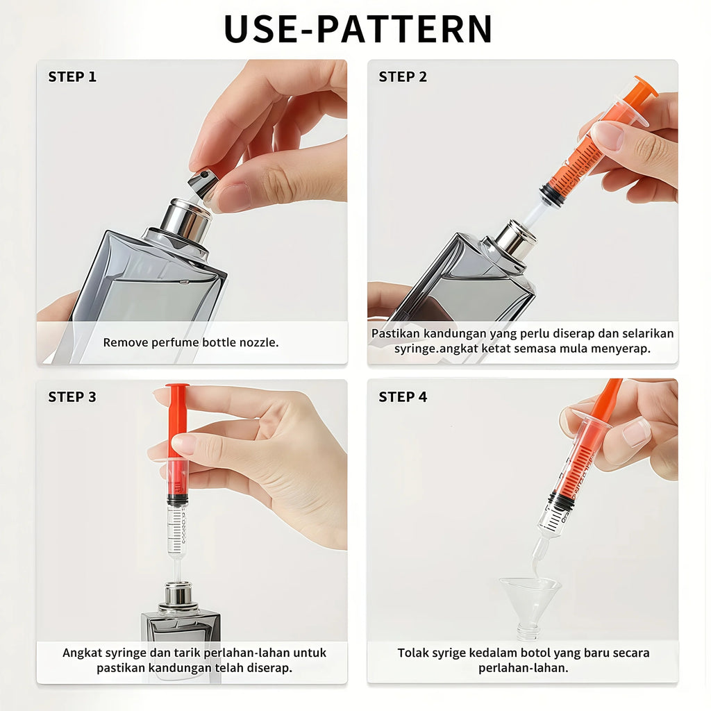 10ml Plastic Perfume Syringe | Liquid Dispensing & Refill Tool Liquid Dispensing Syringe QXL