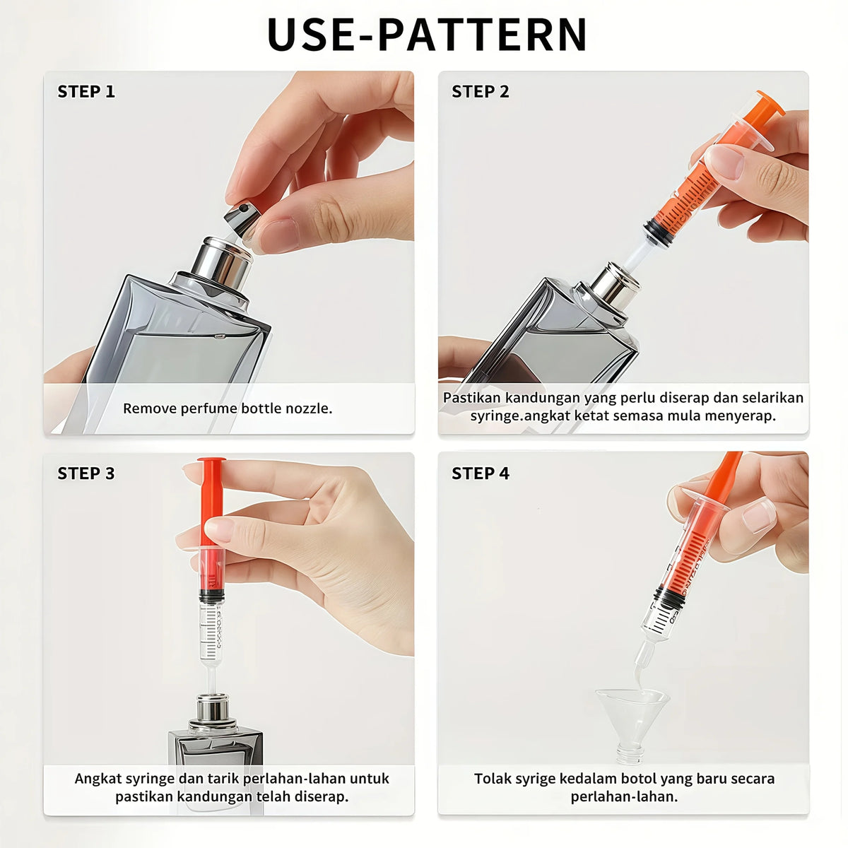 10ml Plastic Perfume Syringe | Liquid Dispensing & Refill Tool Liquid Dispensing Syringe QXL
