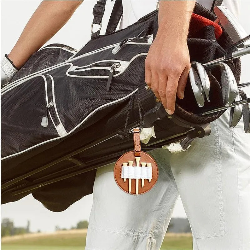 Leather Golf Tee Pouch | Double-Sided Bag with Belt Clip Golf Tee Pouch QXL