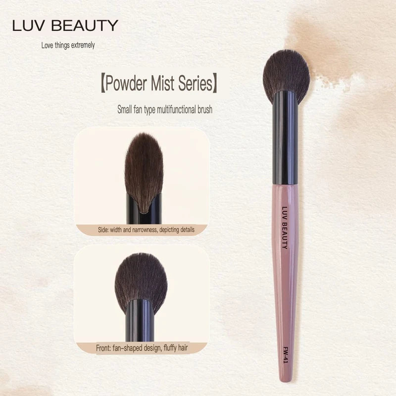 Fan-Shaped Goat Hair Blush & Highlighter Makeup Brush Makeup Brush QXL