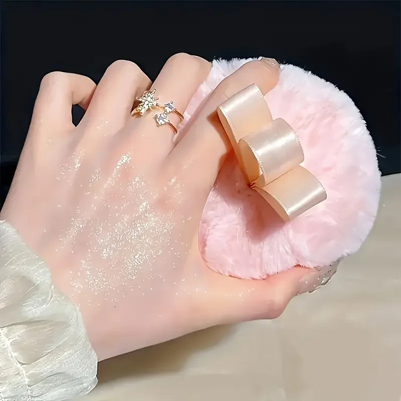 VERONNI Fluffy Glitter Body Powder Puff – Face & Body Highlighter Body Highlighter Puff QXL