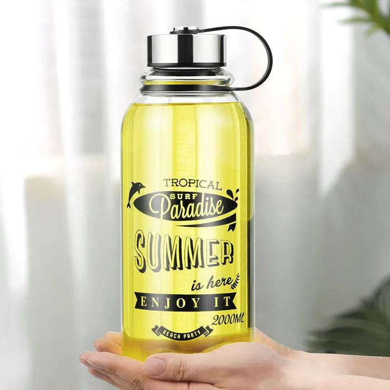 GIANXI Large Glass Water Bottle – BPA-Free & Leakproof Glass Water Bottle QXL