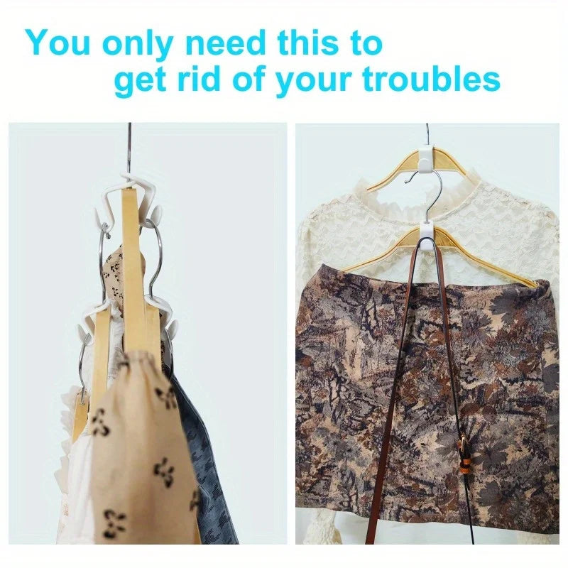 Cascading Hanger Hooks | Space-Saving Closet Organizer Hanger Connector Hooks QXL