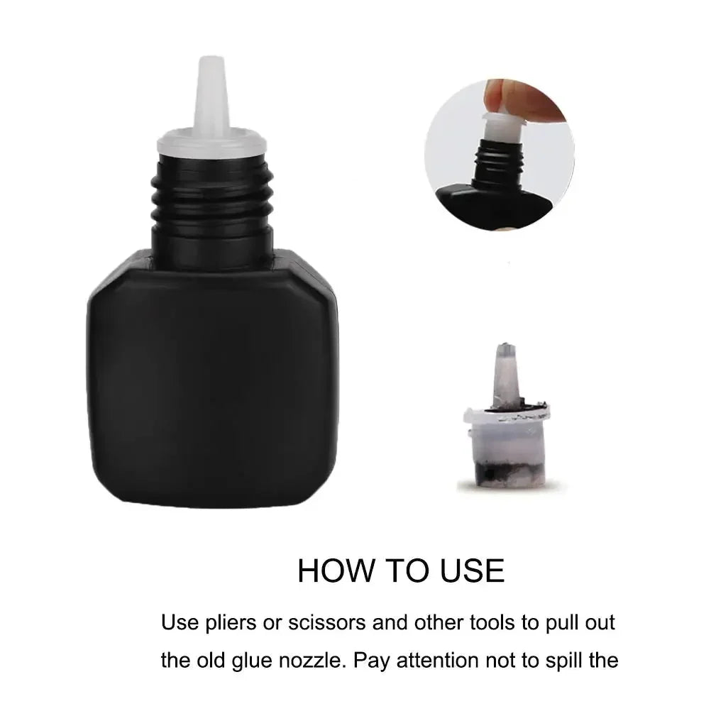 Eyelash Glue Nozzle Caps 10/20-Pack | Anti-Clog Bottle Plugs Lash Glue Nozzle Cap QXL