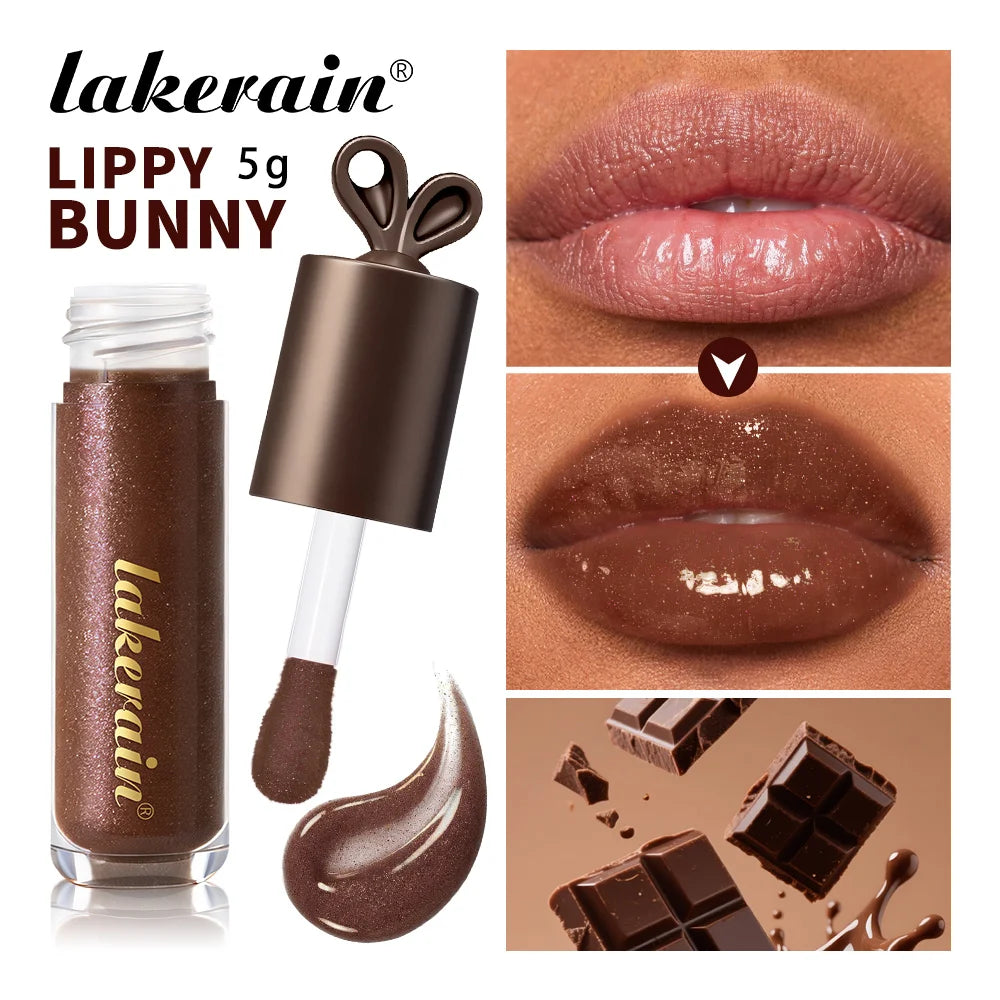 Lakerain 2-Pc Honey Chocolate Lip Gloss Set | Moisturizing Lip Gloss Set QXL
