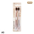 2-Pack 3-Head Toothbrush | Soft Bristle Whitening Deep Clean Manual Toothbrush QXL A3