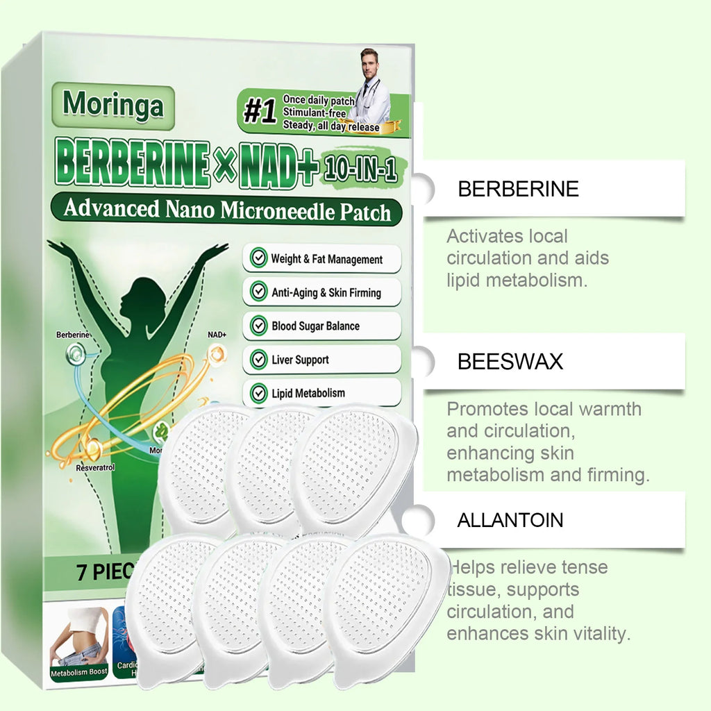 10-in-1 Nano Microneedle Body Patch | Berberine & NAD+ Microneedle Body Patch QXL