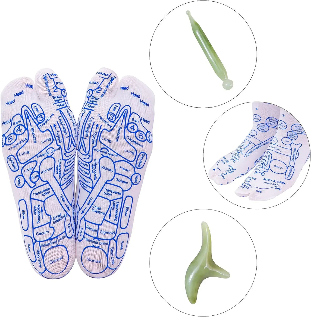 Reflexology Socks & Acupressure Massage Tool Set for Men Foot Massage Set QXL