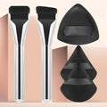 Ronshadow 5-Pc Makeup Brush & Powder Puff Set | Foundation Kit Makeup Brush Set QXL black