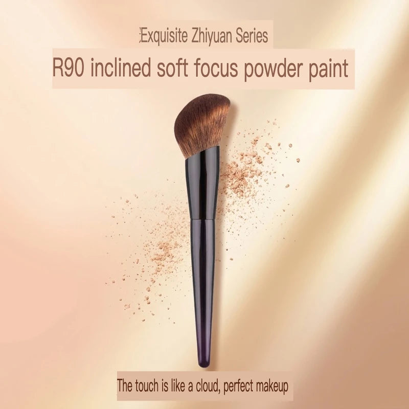 R90 Slope Powder & Contour Brush | Ultra-Soft Wool Fiber Powder Contour Brush QXL