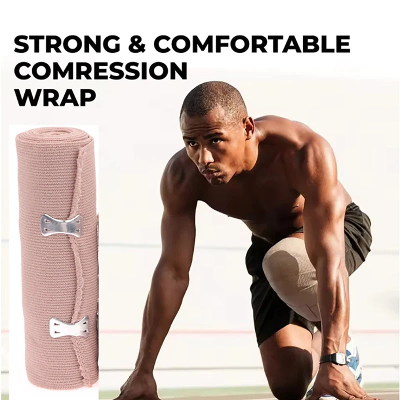 Elastic Compression Bandage Wrap with Clips | Latex-Free Compression Bandage Wrap QXL
