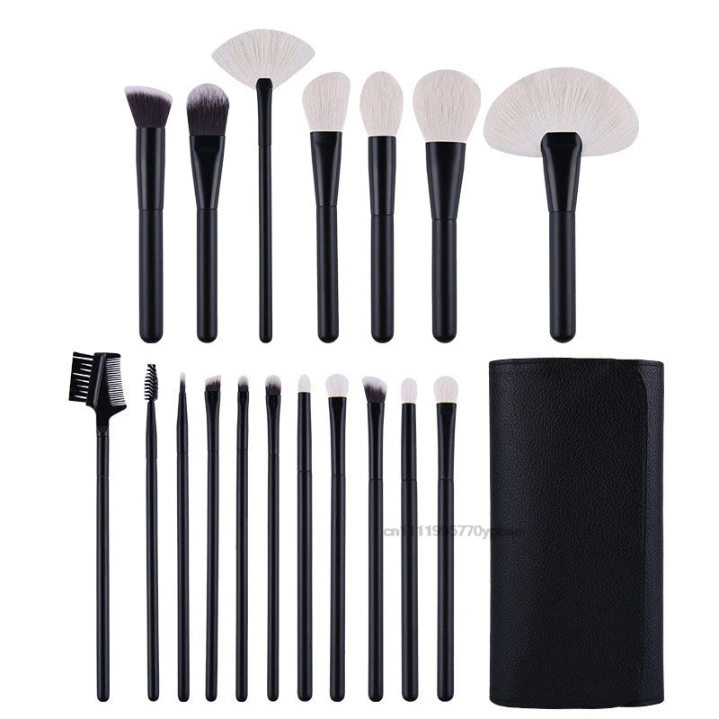 12-Pc Natural Hair Makeup Brush Travel Set with Pouch Makeup Brush Set QXL