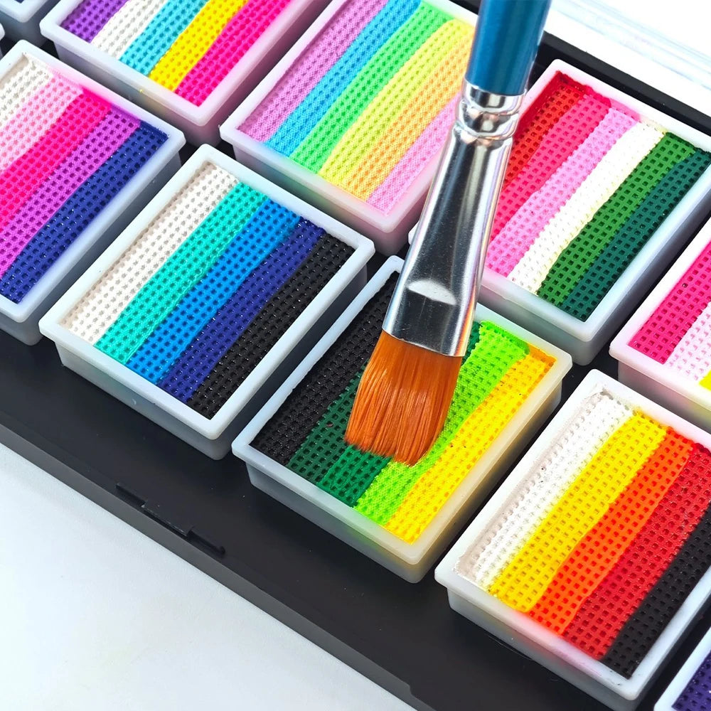 VERONNI 12-Color Water-Soluble Face & Body Paint | Rainbow Set Face & Body Paint QXL