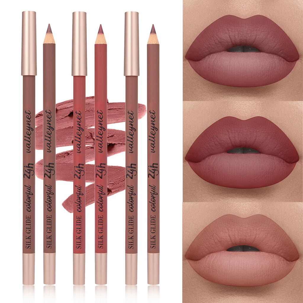 3-Pack Brown Matte Lip Liner | Waterproof & Long-Lasting Lip Liner Set QXL